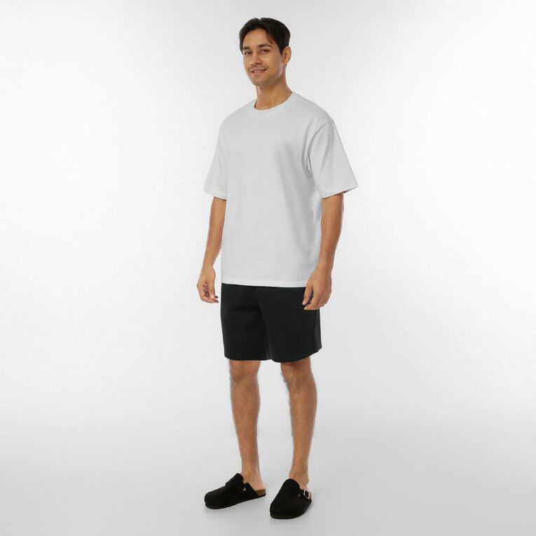 H&H Men's Plain Knit Shorts, Black, hi-res