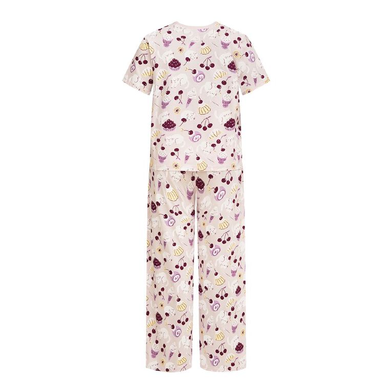 H&H Women's Tee and Pant Pyjama Set, Pink Light, hi-res