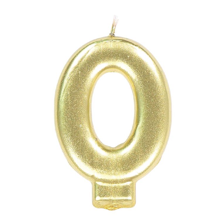 Candle Metallic Numeral #0 Gold, , hi-res