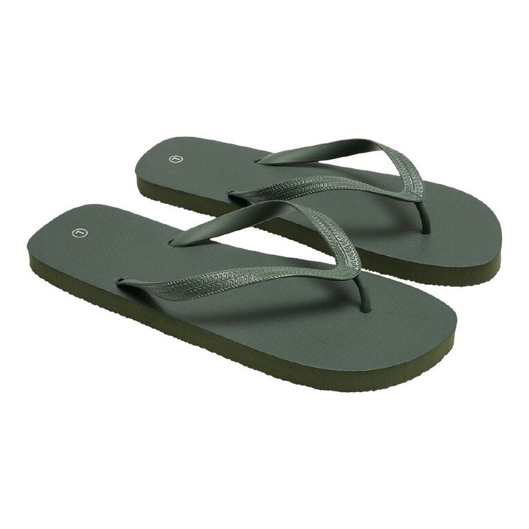 H&H Men's Plain Jandals, Khaki, hi-res