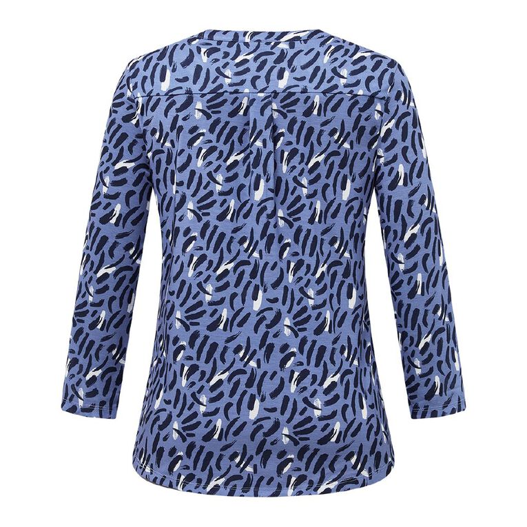 H&H Women's PB Henley, Blue Mid, hi-res