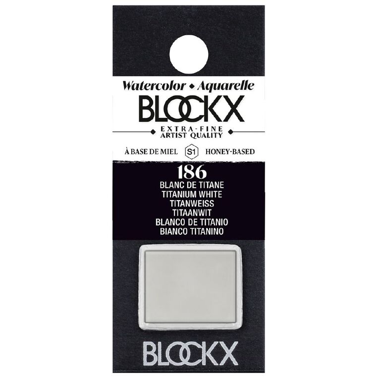 BLOCKX Watercolour Half Pan S1 186 Titanium White White, , hi-res
