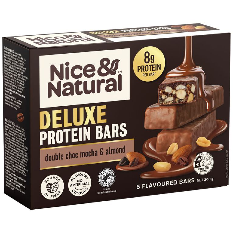 Nice & Natural Deluxe Protein Bar Dark Chocolate 5 Pack, , hi-res