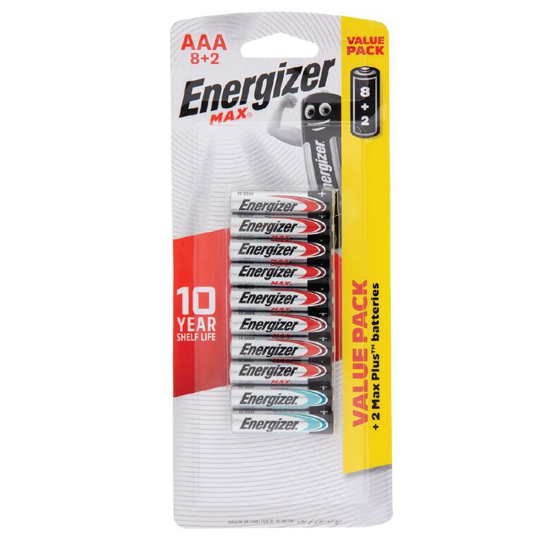 Energizer Max Alkaline Batteries AAA 10 Pack 10 Pack, , hi-res