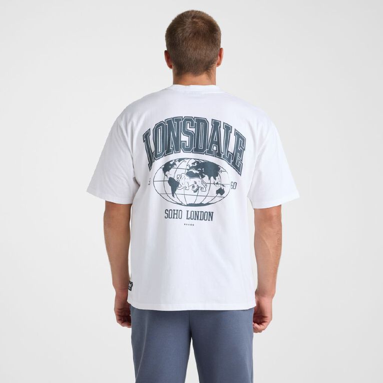 Lonsdale Men's Varsity Tee, White, hi-res