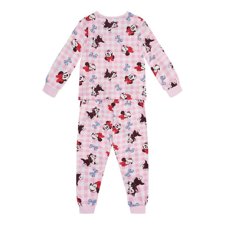 Minnie Mouse Girls' Long Sleeve Knit Pyjama Set, Pink Light, hi-res