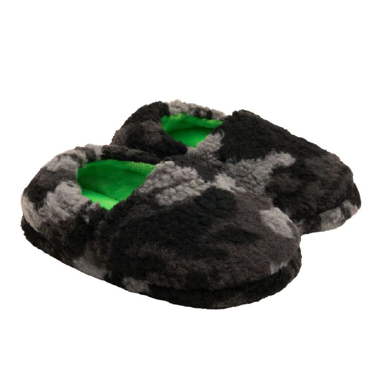 Young Original Senior Kids' Oslo Closed Back Slippers, Black/Grey, hi-res