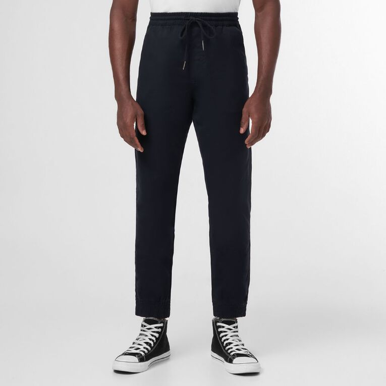 H&H Men's Cuffed Jogger Chino Pants, Black, hi-res