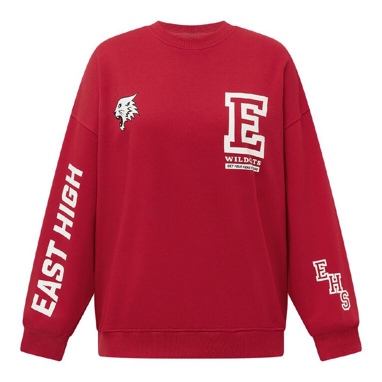 Disney Women's High School Musical Wild Cats Sweat, Red, hi-res
