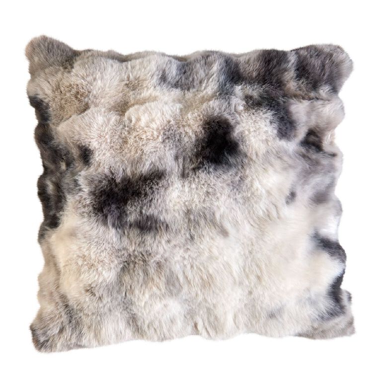 Living & Co Cushion Faux Fur Bubble Grey 50cm x 50cm, , hi-res