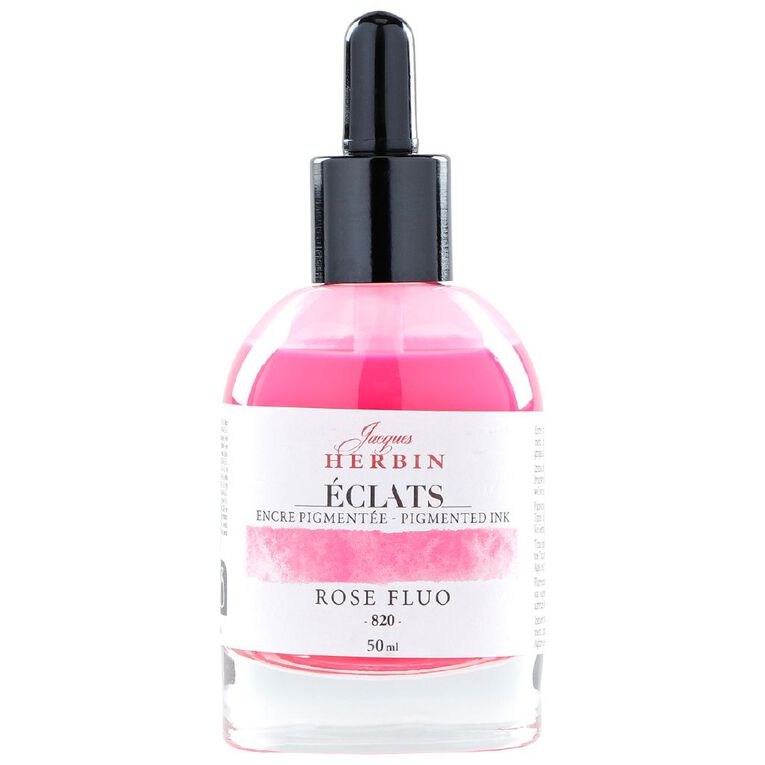 Jacques Herbin Eclats Pigmented Ink Fluoro Pink 50ml, , hi-res