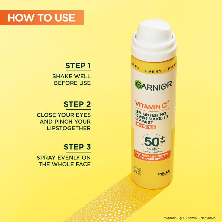 Garnier Vitamin C Mist SPF50 75ml, , hi-res