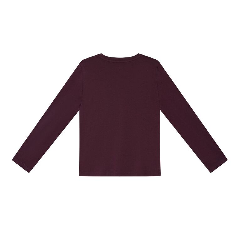 Young Original Relaxed Fit Long Sleeve Printed Tee, Red Dark, hi-res