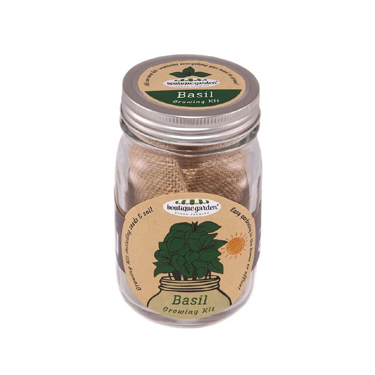 Boutique Garden Mason Jar Grow Kit Basil, , hi-res