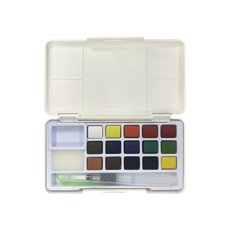 Uniti Watercolour 15 Pan Set With Brush, , hi-res