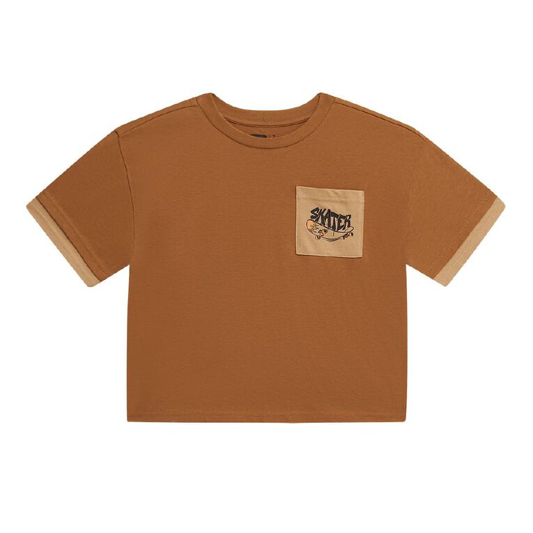 Young Original Short Sleeve Pocket Tee, Brown Mid, hi-res
