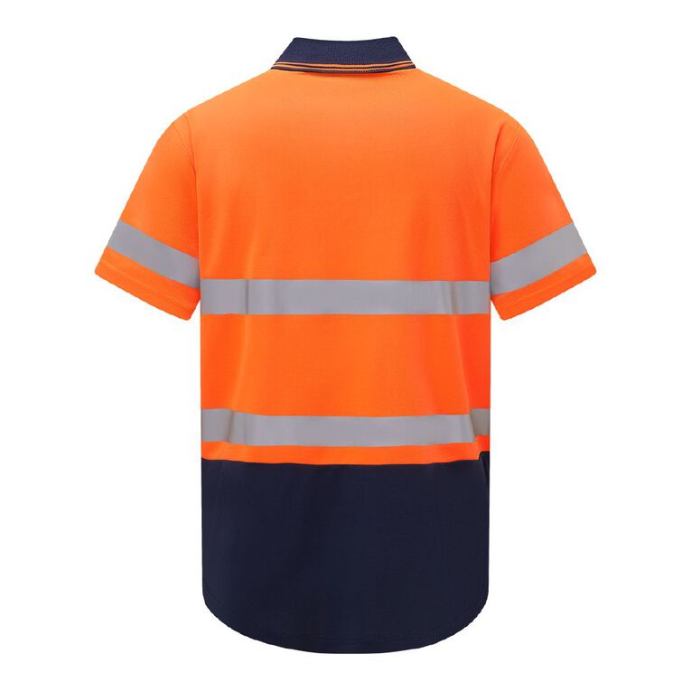 Rivet Men's Short Sleeve Polo, Orange/Fluro, hi-res