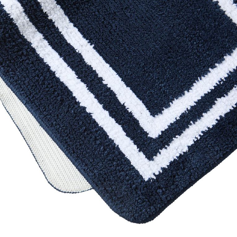 Living & Co Hotel Bath Mat Navy 50cm x 80cm, , hi-res