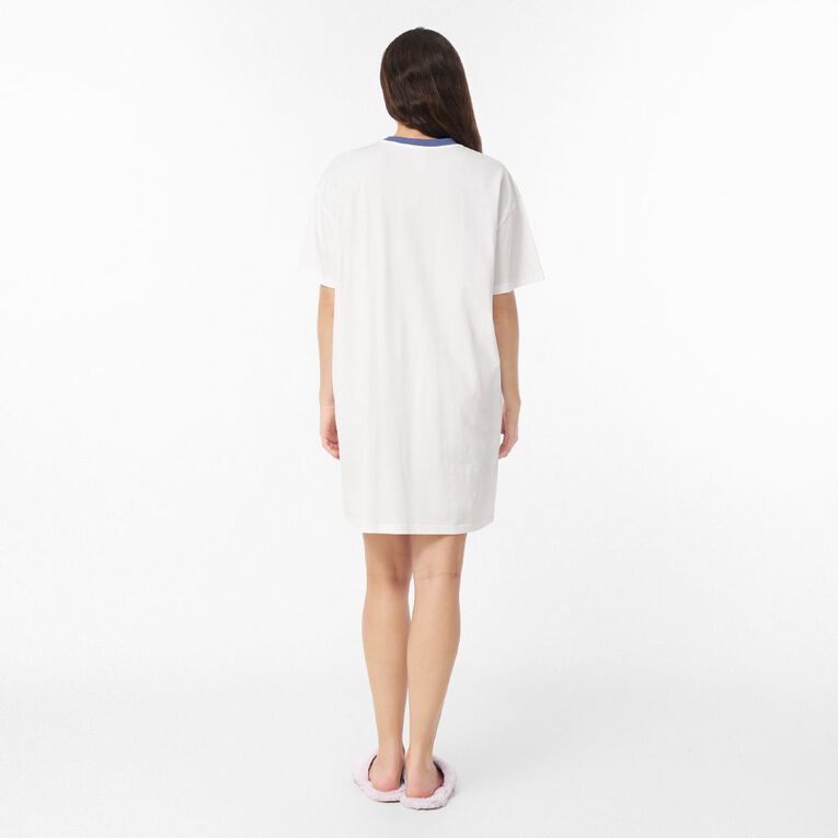 H&H Women's Boxy T-Shirt Nightie, White, hi-res