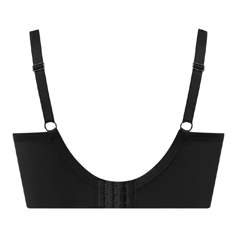 Active Intent Women's Mesh Panel Full Figure Sports Bra, Black, hi-res