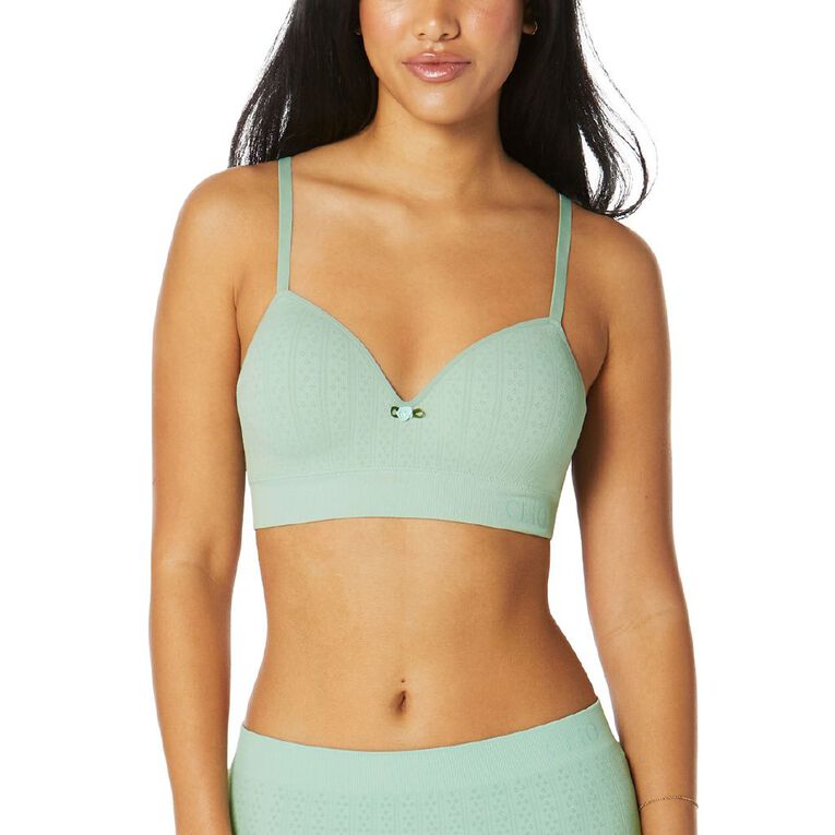 Clio Women's Prarie Moulded Bralette, Green, hi-res