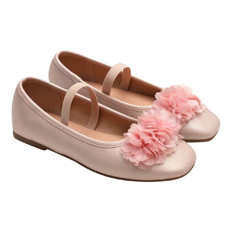 Young Original Senior Kids' Flora Ballet Shoes, Pink, hi-res