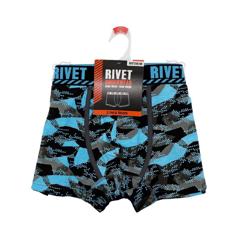 Rivet Men's Trunks 2 Pack, Blue/Aqua, hi-res