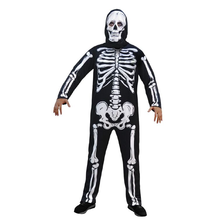 Scarehouse Adults' Skeleton Costume Medium Black/White Medium, , hi-res