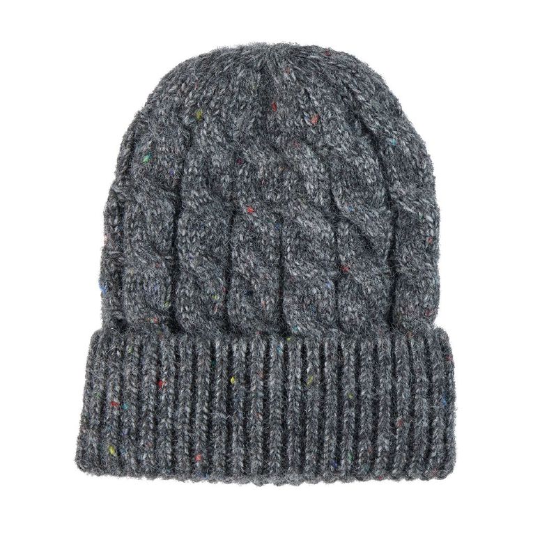 Young Original Kids' Nep Yarn Cable Beanie, Grey Dark, hi-res