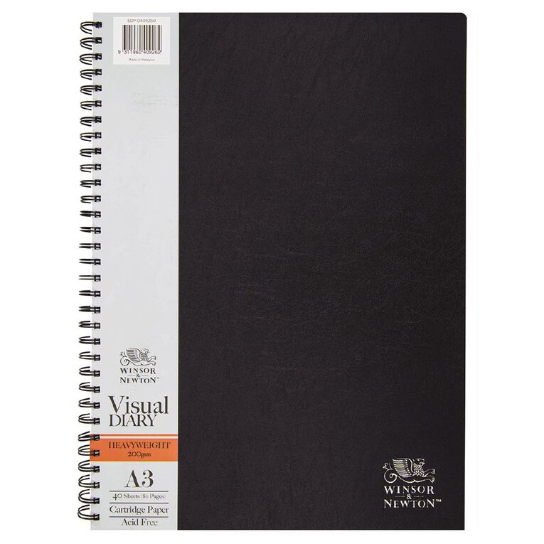 Winsor & Newton Visual Diary Heavy Spiral 200gsm A3 40 Sheets, , hi-res