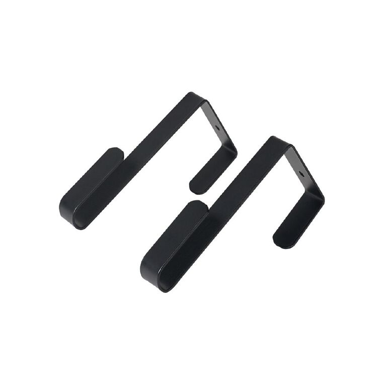 Living & Co Over the Door Hook 2 Pack Black, , hi-res