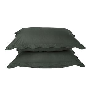 Living & Co 100% Cotton Scallop 2 Pack Pillowcase Green 48cm x 73cm