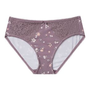 H&H Women's Bella Print & Lace Bikini Briefs