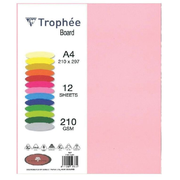 Trophee Board 210gsm Pink 12 Pack, , hi-res