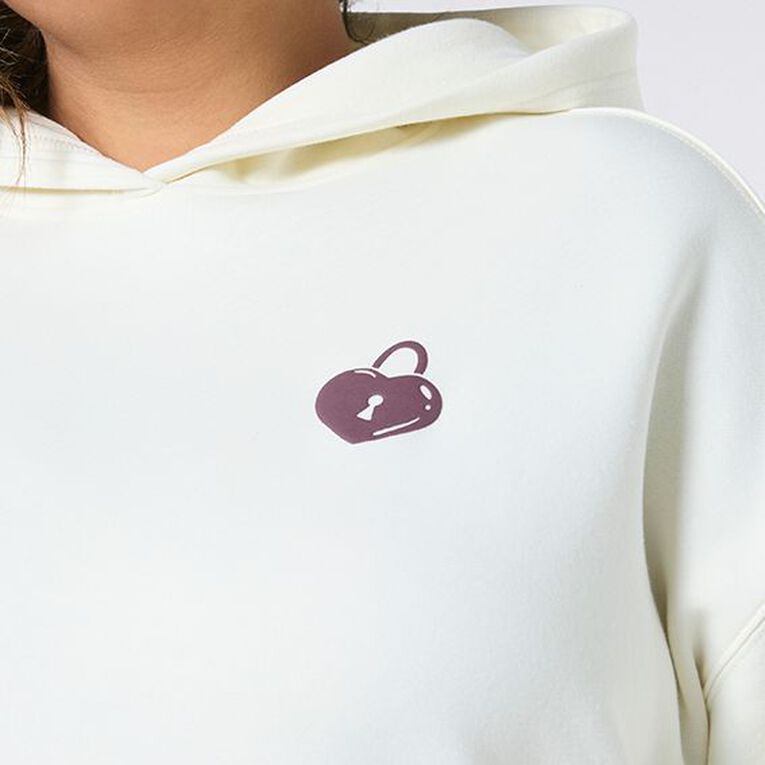 H&H Curve Women's Graphic Hoodie, Cream, hi-res