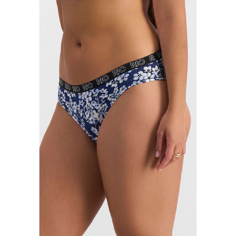 Rio Women's Bikini Briefs 5 Pack, Navy, hi-res