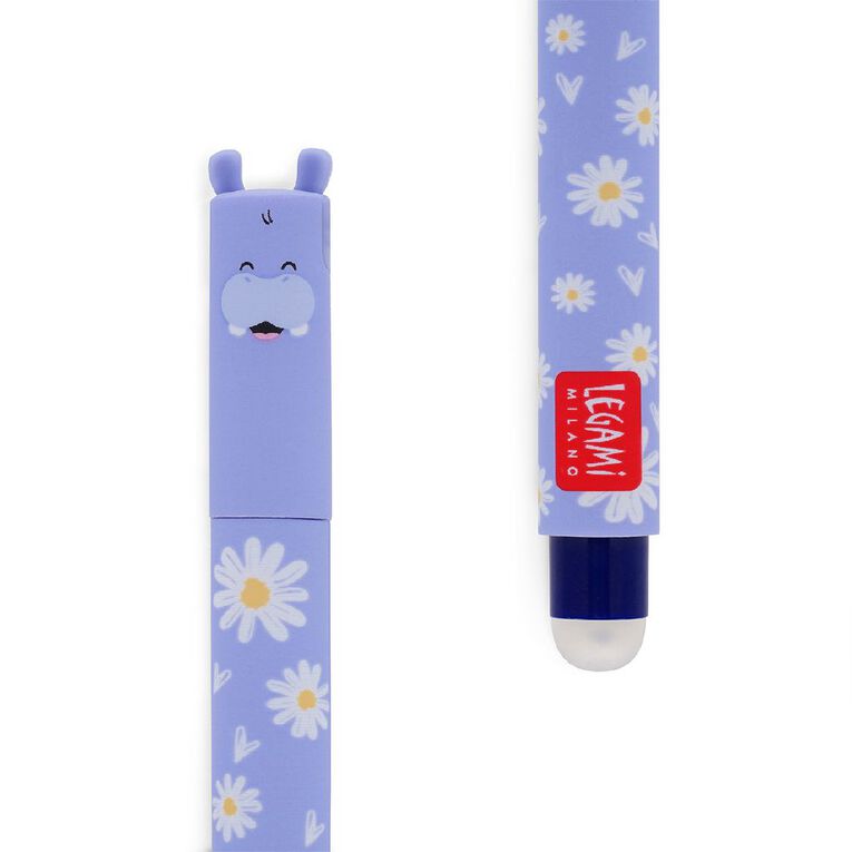Legami Hippo Erasable Gel Pen Blue, , hi-res