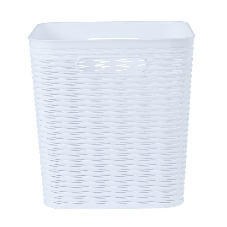 Living & Co Wave Storage Basket Square White 16L, , hi-res