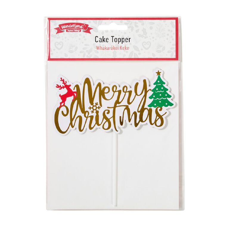 Wonderland Joyful Tidings Merry Christmas Cake Topper, , hi-res
