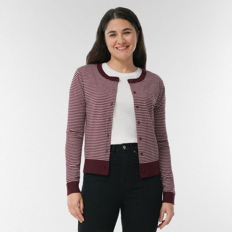H&H Women's Essential Cardigan, Red Dark, hi-res