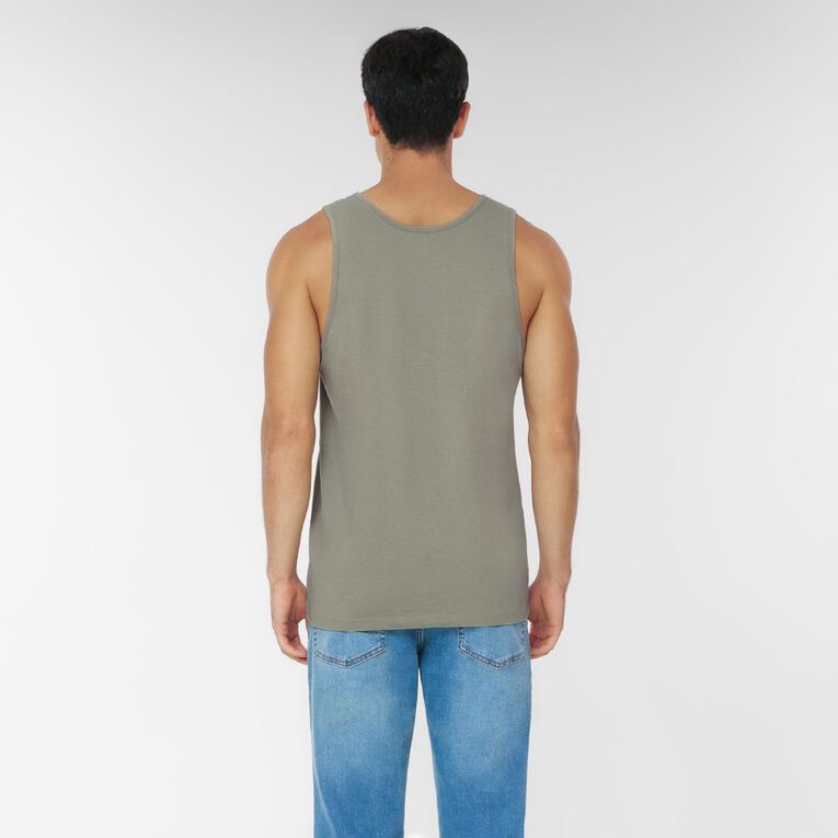 H&H Men's Graphic Print Singlet, Grey Mid, hi-res