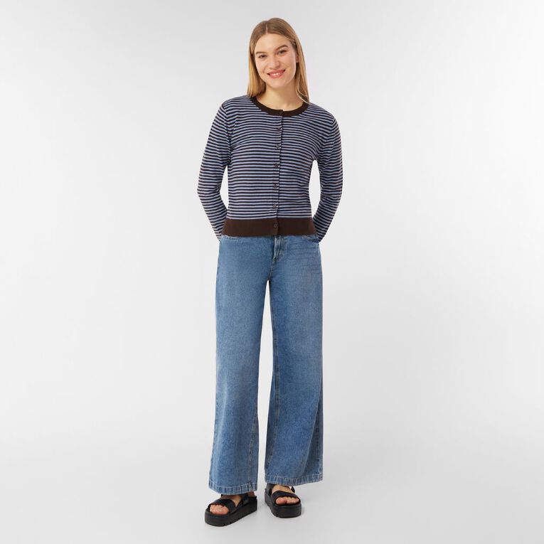 H&H Women's Essential Cardigan, Blue, hi-res
