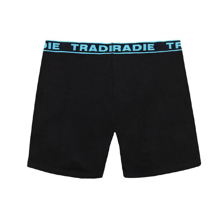 Tradie Big Fella Long Leg Trunks, Black/Blue, hi-res