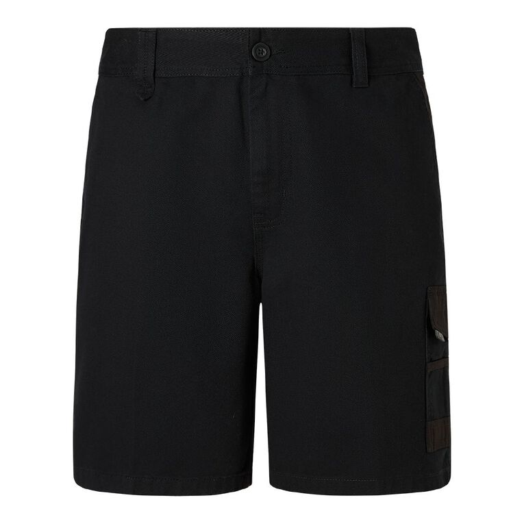 Rivet Men's Utility Shorts, Black, hi-res