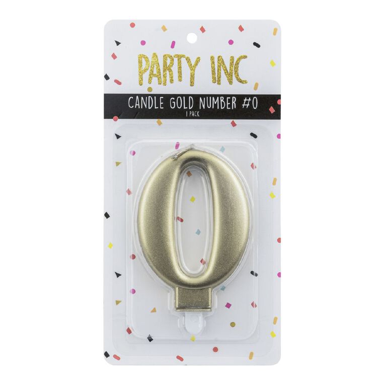Party Inc Candle Number #0 Gold, , hi-res