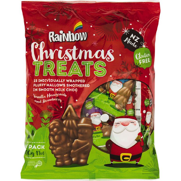 Rainbow Choc Mallow Christmas Treats 15 Pack 300g, , hi-res