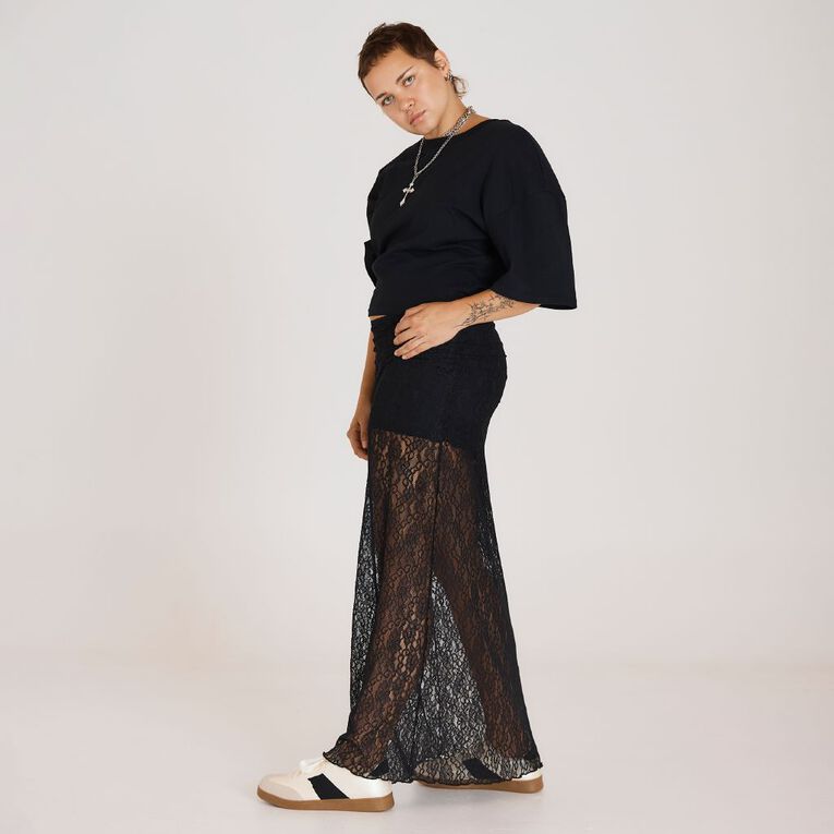 BRDRLESS Sloane Crop Short Sleeve Tee, Black, hi-res