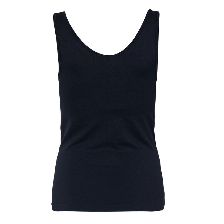 H&H Women's Essential Seamless Singlet, Black, hi-res