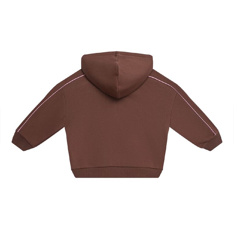 Young Original Piping Zip Hoodie, Brown Dark, hi-res