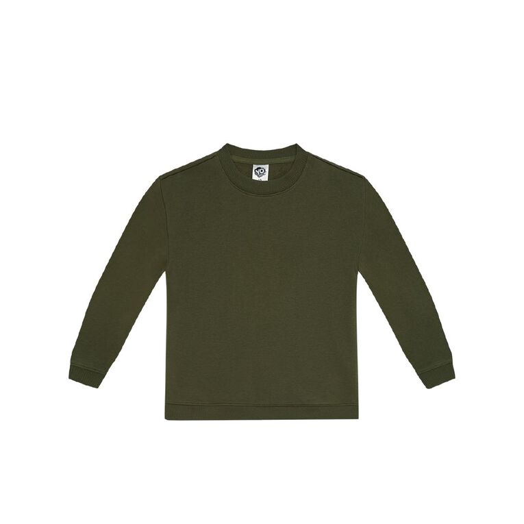 Young Original Plain Crew Sweatshirt, Green Dark, hi-res